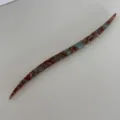 Elegant acetate hair stick with unique tortoiseshell pattern for chic hairstyles and buns. - Iridescent Blue Coffee