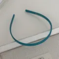 Dark teal thin hair hoop with teeth non slip hair band daily elegant hair accessories detail - Mint Blue Acetate Headband