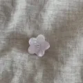 Mini flower hair claw detail, jelly pink color with rhinestone, cute bangs clip accessory. - Light Pink