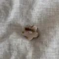 Mini molletta per capelli a fiore colore gelatina con intarsio di strass per stile - Caffè