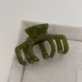Pince à cheveux en acétate vert foncé taille moyenne élégante pince requin pour coiffure quotidienne - Vert Jelly