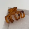 Pince à cheveux en acétate ambré, pince requin moyenne chic pour coiffures élégantes. - Fauve Jelly