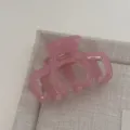 Pince à cheveux en acétate translucide rose taille moyenne style gelée accessoire design élégant - Rose Jelly