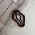 Leopardmuster Stoff Haarspange handgemachte umwickelte Haarklammer stilvolles Accessoire - Wolke BB Clip / Dunkles Leopardenmuster
