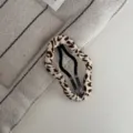 Stoff Leo Print Haarklamm Handgemachte Metall Clip Haarspange süßes Haaraccessoire Damen - Wolke BB Clip / Helles Leopardenmuster