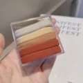 5-pack seamless gradient hair ties, soft elastic hair bands for daily styling and ponytail. - Orange Tones