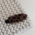 Pince à cheveux en peluche imprimé léopard, jolie barrette bec de canard douce pour accessoire coiffure. - Pinces à cheveux bec de canard / Soie Brillante Léopard - Pince à Bec Café