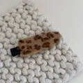 Korean style leopard print plush hair clip, cute fluffy duckbill clip for sweet daily hairstyles. - Duckbill Hair Clips / Shiny Leopard Light Coffee Duckbill Clip