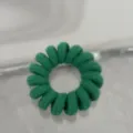 Green spiral hair tie made of soft fabric wrap, elastic telephone cord hair band for daily styling. - Candy Color Telephone Cord-Deep Green