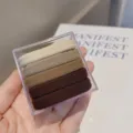 Set of 5 gradient brown seamless hair ties, soft elastic bands in transparent box. - Coffee Series