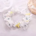 Handmade white butterfly floral hair wreath headband for wedding party hair styling accessories - Yellow