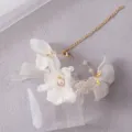 Elegante witte bloem parel polscorsage huwelijk bruid bruidsmeisje armband sieraden accessoire - Witte Stof (78)