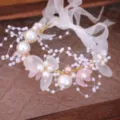 Serre-tete de mariage floral en perles fait main pour soiree et seance photo details. - Bracelet Rose