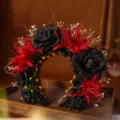 Gothic black rose and red spider lily headband for Halloween costume photography and parties. - Red And Black Rose Style (Style 1)
