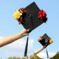 Floral graduation cap mortarboard with tassel for adult college graduation party decoration photo. - Yellow Red Floral Style (Style 4)