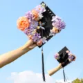 Floral decorated graduation cap with tassel, DIY flower square hat for party celebration. - Style 12