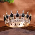 Vintage Full Circle Alloy Crown Bride Wedding Tiara Birthday Party Hair Accessories SKU - Black