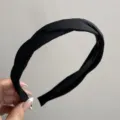 Zwarte satin kruis haarband vrouwen haarhoofdband dagelijkse mode haaraccessoire chic - Eenvoudige Draaiende Haarband / Zwart