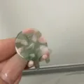 Mini acetate hair claw clip, cute marble pattern hair accessory for daily styling. - Pink Green