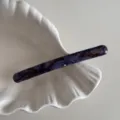 Élégante pince à cheveux en acétate violet marbré barrette fine pour coiffure quotidienne - Bleu Violet