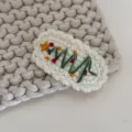 Handmade crochet Christmas tree hair clip, cute woolen side hairpin for girls and kids detail. - Christmas Series - White Oval