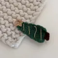 Handcrafted Christmas tree crochet hair clip cute knitted hairpin for kids girls hair accessories - Christmas Tree - Yellow Star