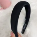 Minimalist solid color black thick headband matte texture wide hair hoop for women everyday wear - Black