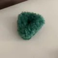 Green plush triangle hair claw clip for women cute fluffy side bangs clip daily wear. - Dark Green