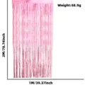 Rideau a franges etoile rose lametta pour fete anniversaire mariage fond decoration - Rose Mat Étoile Dorée / 1m*2m