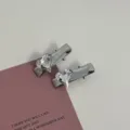 Shiny rhinestone heart hair clips metallic duckbill hairpins sweet cute Y2K hair accessories - White Rhinestone - Small Heart