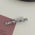 Silver Y2K rhinestone star hair clip metallic duckbill hairpin for women girls fashion hair - White Rhinestone - Line Star