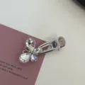 Silver rhinestone butterfly hair clip, Y2K cute metal duckbill hairpin for women. - White Rhinestone - Small Butterfly