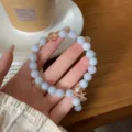 Sweet fresh blue chalcedony bracelet with starfish pendant for women daily jewelry. - Starfish Style