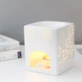 Witte keramische vierkante aroma lamp essentiële olie brander voor huisdecoratie en geur. - Witte Vierkante Brander