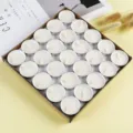 Velas de té perfumadas en tazas metálicas, velas de cera blanca sin humo para decoración del hogar. - Blanco