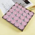 Velas de té perfumadas sin humo en tazas de aluminio rosa redondas, ideales para decoración. - Rosa