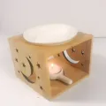Hölzerner Aroma Diffusor mit Mond Stern Ausschnitt Keramikschale für ätherische Öle Variante - Mond-Stil