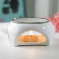 Witte keramische kaars olie brander aroma diffuser voor thuis spa en slaapkamer ontspanning. - Wit