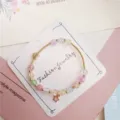 Sweet cracked crystal beaded bracelet with colorful beads and cute star pendant for women daily. - 04 Rainbow