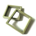 Boîte de présentation flottante pour bijoux en film PE carré étui transparent. - Boîte de Suspension / Vert Moutarde