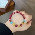 Retro Chinese stijl edelsteen armband met elegante vergulde kralen en natuurstenen. - Stijl 2 Lulutong Blauwe Engel Steen