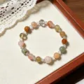 Beautiful multi-color rutilated quartz crystal gemstone bead bracelet fashion jewelry - Faceted Pointed Bead Accordion Style