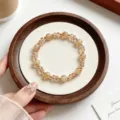 New Chinese vintage yellow crystal beaded stretch bracelet for women niche design jewelry - Citrine Quartz With Faceted Wheel Beads Style