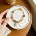 Vintage Chinese style lucky Pixiu crystal bracelet with colored rutilated quartz and charms. - Rutilated Quartz Style