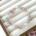 Chic sweet fresh purple cat eye stone crystal bow bracelet ins style sweet student jewelry - Single Loop 8mm Bead Style / 8mm Beads