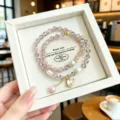 Double cercle pierre œil de chat violet perle bracelet doux style ins bijoux femme - Style 13 pendentif planète