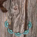 Bohemian retro turquoise necklace for women, vintage ethnic style geometric choker jewelry fashion. - Turquoise Geometric Style (C23-579) / Turquoise