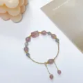 Süßes Erdbeerquarz Labradorit Armband mit Bär Anhänger Prinzessin Stil Schmuck Geschenk - Pixiu