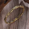 Bohemian vintage gold carved elastic bracelet for women fashion jewelry accessory detail - Antique Gold Rhinestone Style (B23-347)