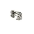 Modieuze zilverkleurige open ring met meerdere lagen voor heren in hippe hiphopstijl. - Verstelbaar Open / Verstrengelde Stijl (J229)